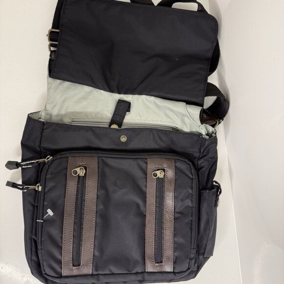 Derek Alexander Black Organizer Crossbody Travel Bag Multi Pockets - Picture 5 of 11